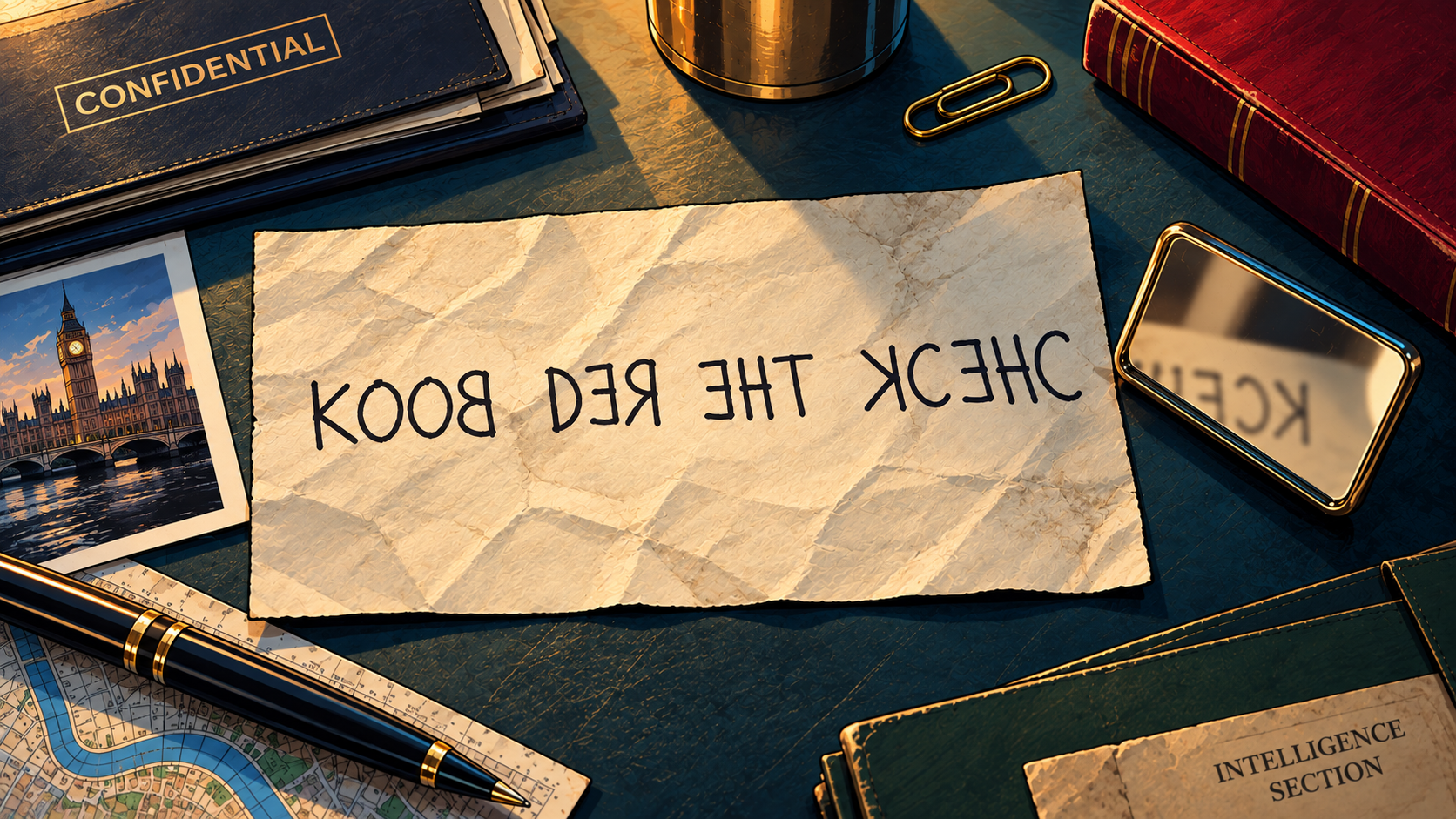 Recovered intelligence note written in mirror writing